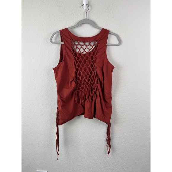 Shyanne Howdy Tank Top Western Fringe Macrame Back Women's XL Made In Peru Rodeo - Picture 4 of 7